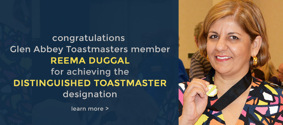 Congratulations Reema Duggal – Distinguished Toastmaster