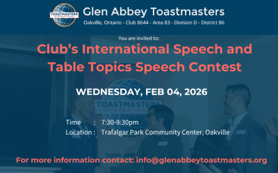 Club’s International Speech and Table Topics Speech Contest 2026